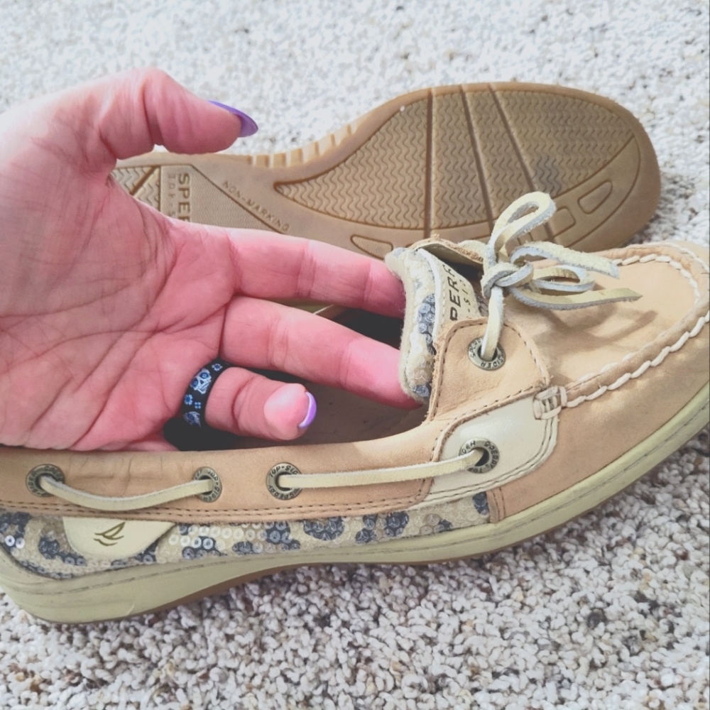 Sperry leopard sequin boat shoes